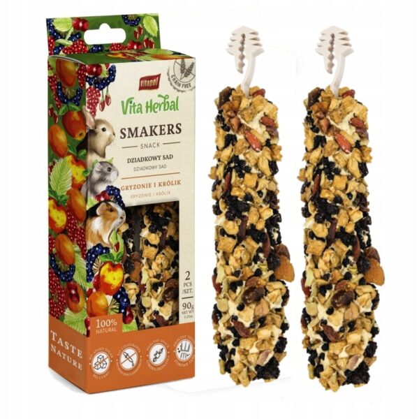 KOLBA SMAKERS DZIADKOWY SAD 90g DLA GRYZONIA I KRÓLIKA VITAPOL VITA HERBAL - obrazek 3