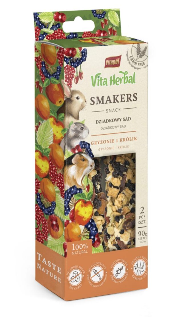 KOLBA SMAKERS DZIADKOWY SAD 90g DLA GRYZONIA I KRÓLIKA VITAPOL VITA HERBAL
