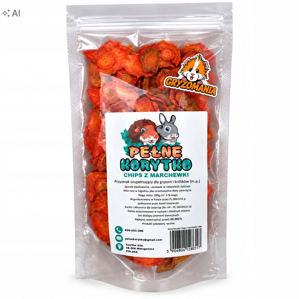 Pełne Korytko Chips z marchewki 100g